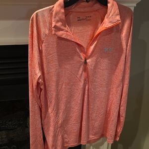 Under Armour Coral Heather Quarter-Zip Top